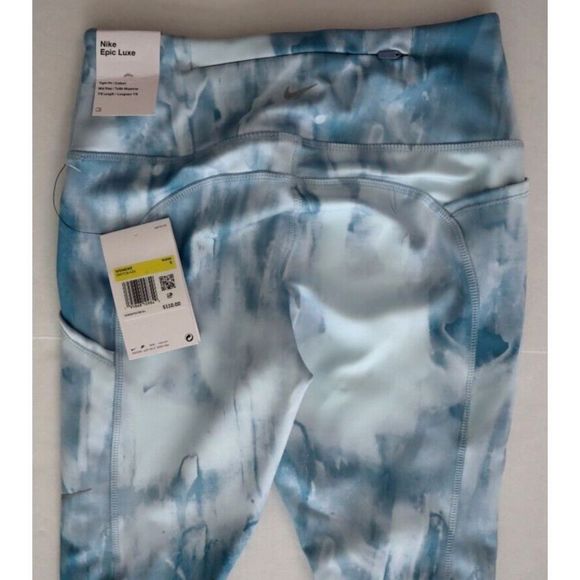 Nike DM7716 Women's Sz S Blue/Slate Epic Luxe Mid-Rise 7/8 Running Tights $110 - Picture 3 of 9